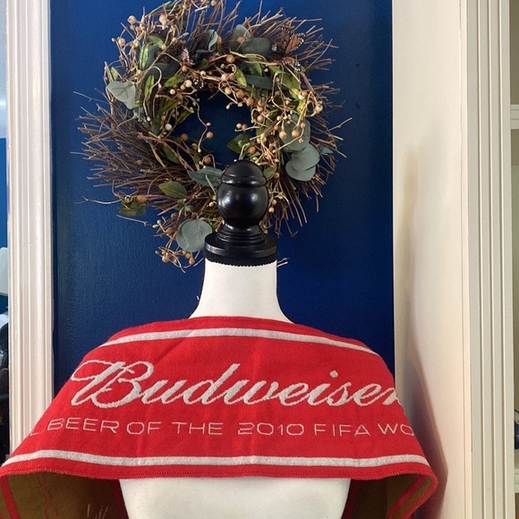 Vintage Rare Budweiser 2010 FIFA World Cup Match Soccer Red Knit Scarf - Picture 4 of 5
